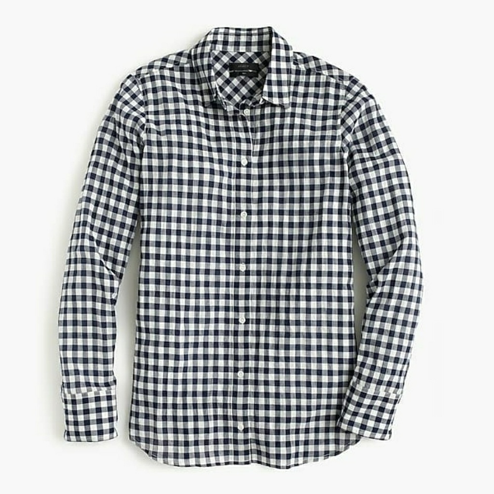 Relaxed boy shirt in crinkle gingham